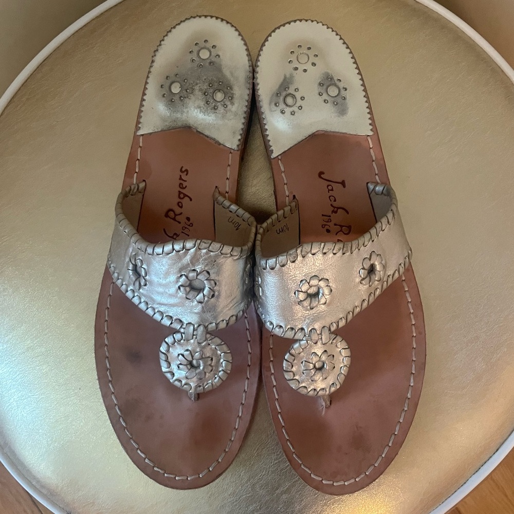 Jack Rogers gold flat sandals size 10